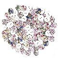 Multicolor Wooden Buttons for Craft, Decoration, Sewing &amp; DIY Crafts Material (Size 15MMX15MM) (Multicolor Floral Print, Set of 50pc)