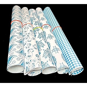 3a featuretail printed gift wrapping paperassorted design size - 1934 x 2834 in gifts wrap sheets premium sheet for birthday gift pack blue assorted print 25pc set