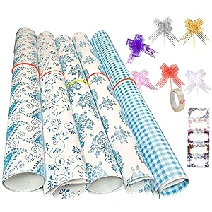 3a featuretail printed gift wrapping paperassorted design size - 1934 x 2834 in gifts wrap sheets premium sheet for birthday gift pack blue assorted print gift combo 15pc set