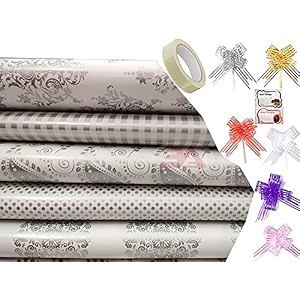3a featuretail printed gift wrapping paperassorted design size - 1934 x 2834 in gifts wrap sheets premium sheet for birthday gift pack silver gift wrap combo 15pc set