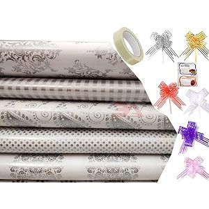 3a featuretail printed gift wrapping paperassorted design size - 1934 x 2834 in gifts wrap sheets premium sheet for birthday gift pack silver gift wrap combo 25pc set