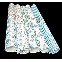 3A Featuretail Printed Gift Wrapping Paper(Assorted Design, Size - 19" x 28" In) Gifts Wrap Sheets, Premium Sheet for Birthday Gift Pack (Blue Assorted Print, 25pc Set)