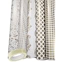 3A Featuretail Printed Gift Wrapping Paper(Assorted Design, Size - 19" x 28" In) Gifts Wrap Sheets, Premium Sheet for Birthday Gift Pack (Golden Patten With 1 Adhesive Tape, 25)