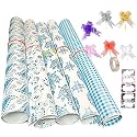3A Featuretail Printed Gift Wrapping Paper(Assorted Design, Size - 19" x 28" In) Gifts Wrap Sheets, Premium Sheet for Birthday Gift Pack (Blue Assorted Print Gift Combo, 25pc Set)