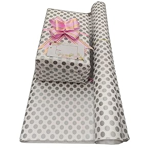 3a featuretail silver polka dot gift wrapping paper gifts wrap sheets packing paper sheet for birthday gift pack 15 sheets silver color print