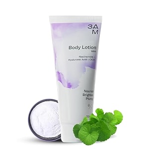 3am tvach body lotion  nourish brighten hydrate  for men and women  all skin types  with niacinamide hyaluronic acid and cica