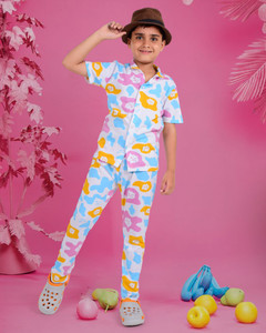3bros boys night suit set multicolor printed
