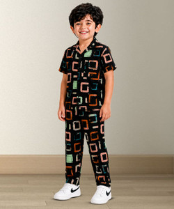 3bros boys printed multicolor night suit set
