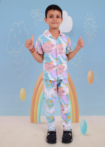 3bros boys printed multicolor night suit set
