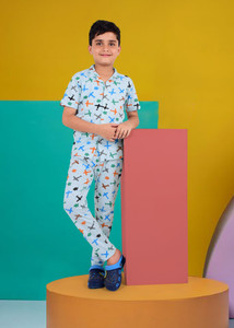3bros boys night suit set multicolor printed