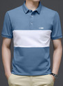 3BROS Men Colorblock Polo Neck Cotton Blend (180 gsm) Grey T-Shirt