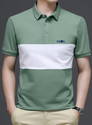 3BROS Men Colorblock Polo Neck Cotton Blend (180 gsm) Light Green T-Shirt