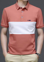 3BROS Men Colorblock Polo Neck Cotton Blend (180 gsm) Orange T-Shirt