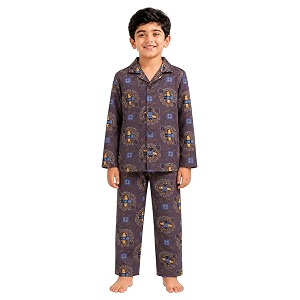 3bros kid39s pure cotton full sleeves night suitdress for boysgirls full pajama amp top sleep suit combo set