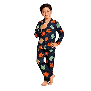 3bros kid39s pure cotton full sleeves night suitdress for boysgirls full pajama amp top sleep suit combo set