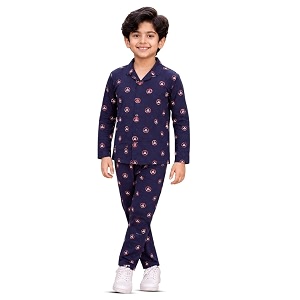 3bros kid39s pure cotton full sleeves night suitdress for boysgirls full pajama amp top sleep suit combo set
