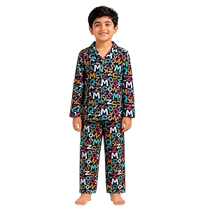 3bros kid39s pure cotton full sleeves night suitdress for boysgirls full pajama amp top sleep suit combo set