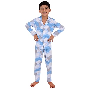 3bros kid39s pure cotton full sleeves night suitdress for boysgirls full pajama amp top sleep suit combo set