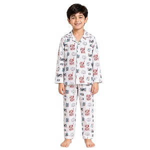 3bros kid39s pure cotton full sleeves night suitdress for boysgirls full pajama amp top sleep suit combo set
