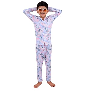 3bros kid39s pure cotton full sleeves night suitdress for boysgirls full pajama amp top sleep suit combo set
