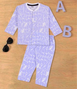 3bros baby boys  baby girls printed cotton kids nightwear multicolor pack of 1