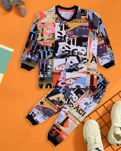3bros baby boys  baby girls printed cotton kids nightwear multicolor pack of 1
