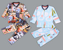 3BROS Baby Boys & Baby Girls Printed Cotton Kids Nightwear (Multicolor Pack of 2)