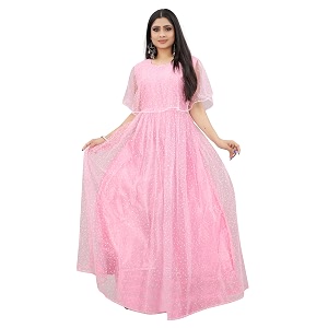 women anarkali maxi long net with silk inner ethnic flared gown for girlwomen semi stitched gown