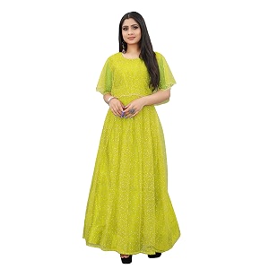 women anarkali maxi long net with silk inner ethnic flared gown for girlwomen semi stitched gown
