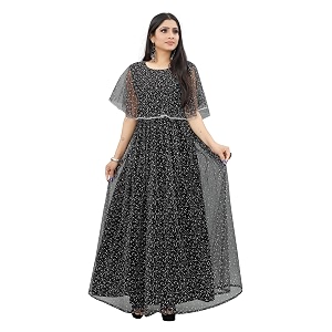 women anarkali maxi long net with silk inner ethnic flared gown for girlwomen semi stitched gown