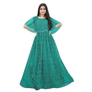 women anarkali maxi long net with silk inner ethnic flared gown for girlwomen semi stitched gown
