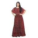 Women Anarkali Maxi Long Net with Silk Inner Ethnic Flared Gown for Girl/Women Semi Stitched Gown