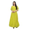 Women Anarkali Maxi Long Net with Silk Inner Ethnic Flared Gown for Girl/Women Semi Stitched Gown