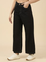 3BUTTERFLIES Flared Women Black Jeans