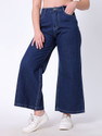 3BUTTERFLIES Flared Women Dark Blue Jeans