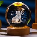 3D Cat Crystals Ball - Glass Cat Figurines &amp; Decor for Room, Birthday or Keepsake