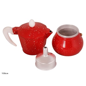 3d creations let39s brew coffee with 3 cup 150 ml classic red color with dott print premium grade aluminium stovetop percolator italian style perculator maker moka pot brewing filter