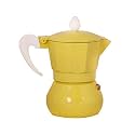 3D CREATIONS Let's Brew Coffee With 3 cup 150 ML Classic red Color with Dott Print Premium Grade Aluminium Stovetop Percolator Italian Style Perculator Maker Moka Pot Brewing Filter