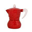 3D CREATIONS Aluminium 6 Cups Aluminum (Polished) South Indian Filter Degree Kapi/Coffee Machine or Percolator/Perculator Or Italian Espresso Or Decoction Coffee Maker Cup or Moka/Mocha Maker Red