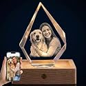 3D Crystal Photo, Personalized Glass Engraved Picture Custom Gift for Women Men Wife Her Him Couples Girlfriend Boyfriend Anniversary Valentines Day Birthday Gifts (Iceberg_Large)
