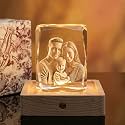 3D Crystal Photo, Personalized Glass Engraved Picture Custom Gift for Women Men Wife Her Him Couples Girlfriend Boyfriend Anniversary Valentines Day Birthday Gifts (Rectangle_Medium)