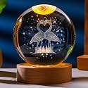 3D Flamingo Gifts for Women - Crystal Ball 60mm Flamingo Figurine Decor Glass Animals Stuff for Room Birthday Keepsake Paperweight