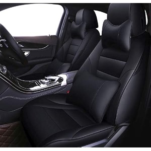 pu leather car seat cover black compatible with hyundai getz