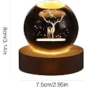 eumqestoer 3D Galaxy Crystal Ball Night Light | Dimmable Engraved LED Glass Ball Table Lamp with USB and Wooden Base for Home Decor, Office, Birthday Gift & Kids Bedroom (Beer)