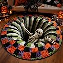 3D Halloween Rug Ghost Skeleton vortex quilted