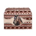 3D Horse Print Bread Maker Cover 2 Slice Toaster Cover, Aztec Tribal Print Bread Maker Machine Covers, Anti Fingerprint Toaster Oven Dust Cover, Decorative Accessories for Kitchen