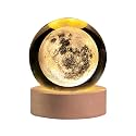 2.4" 3D Moon Crystal Ball with LED Wooden Base