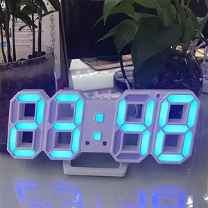 3D LED Digital Alarm Clock Blue Pack