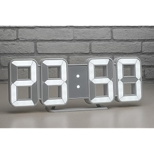 3D LED Digital Alarm Clock White Pack