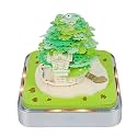 3D Memo Pad Time Piece Calendar 2027, 3D Tear-Off Art Desk Calendar 2027, Creative 3D Memo Pad Paper Art Tree House DIY Paper Carving Decoration (Tree House - Green)